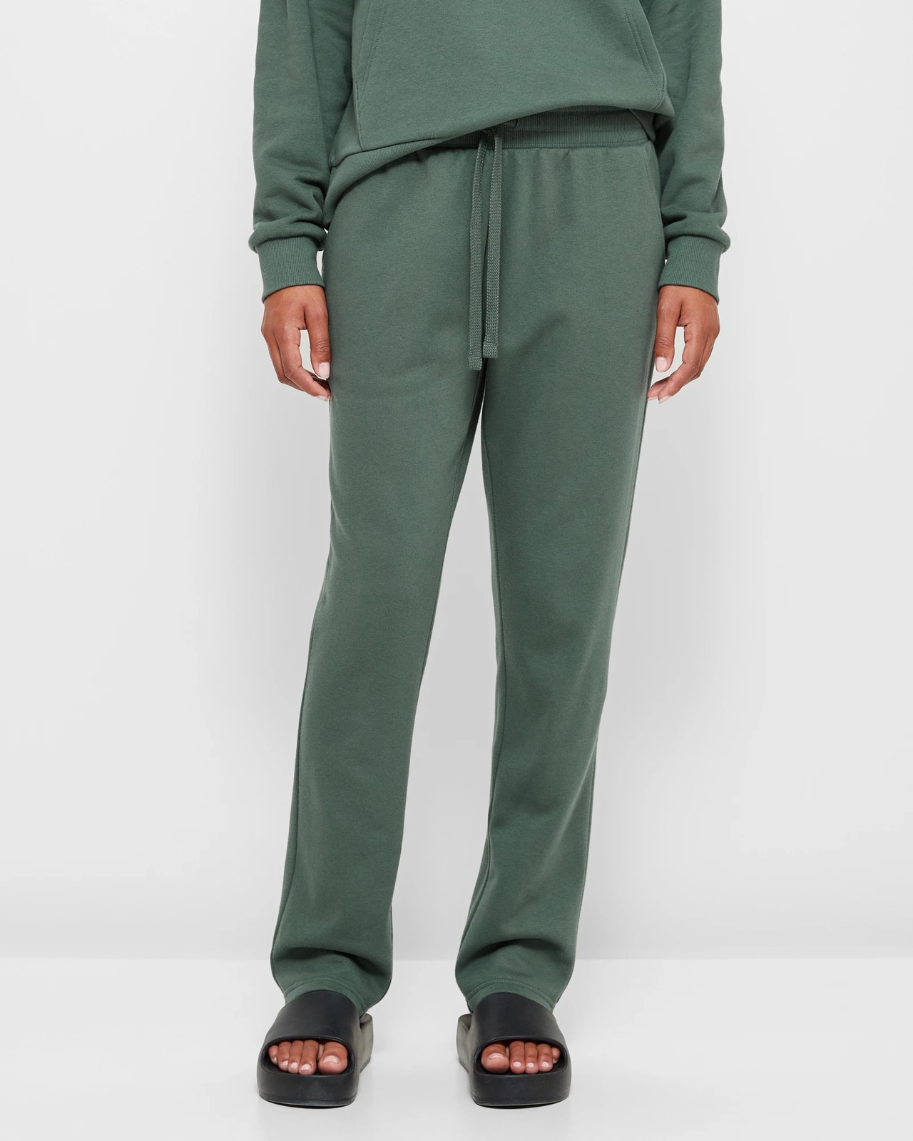 Active Fleece Straight Leg Trackpants - Bottle Green