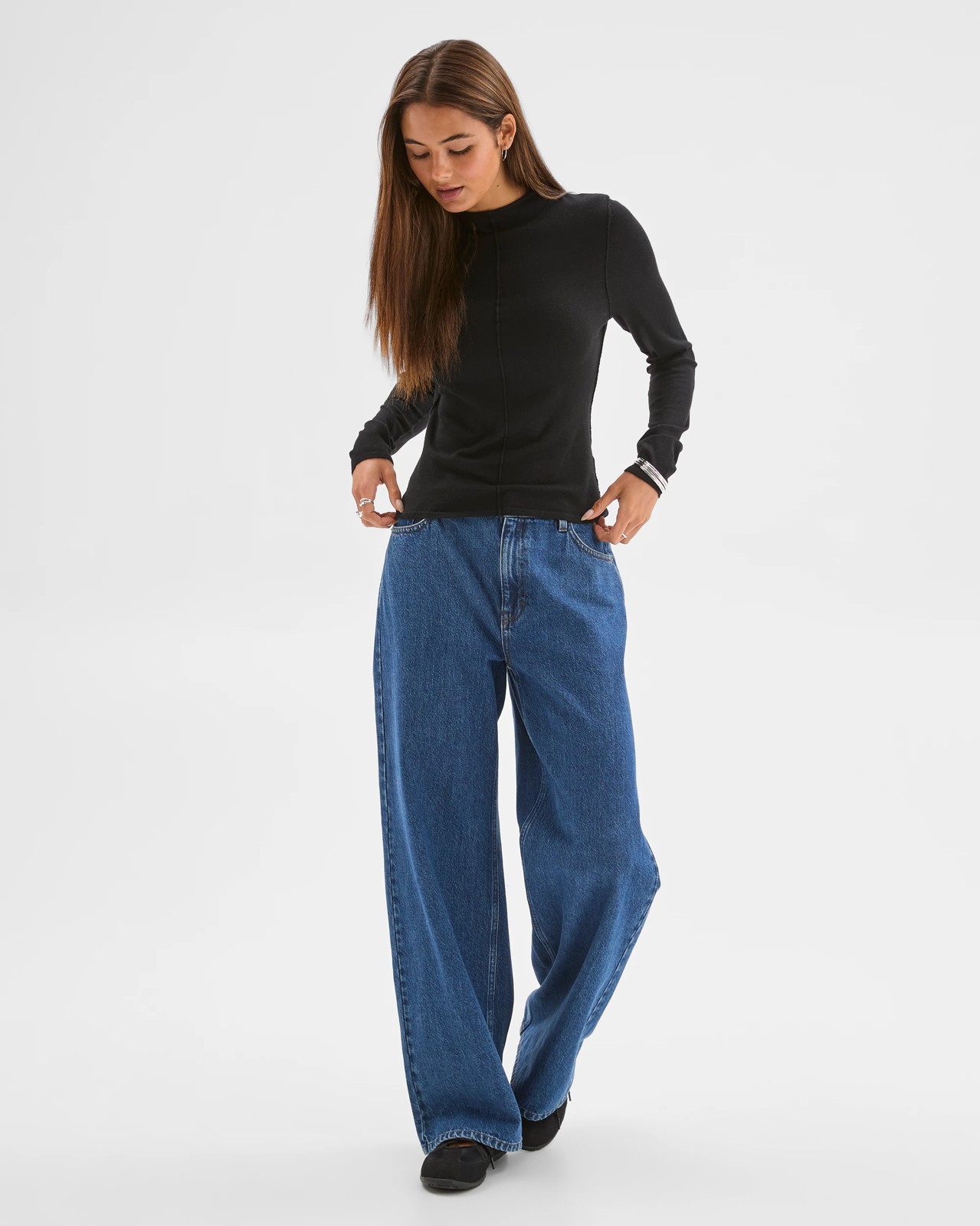 Lily Loves Exposed Seam Skivvy Top - Black 2 of 6