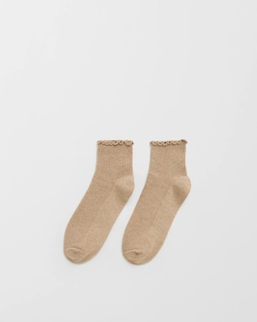 Australian Cotton Blend Frill Quarter Crew Socks