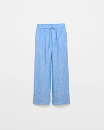 Petites European Linen Wide Leg Pants