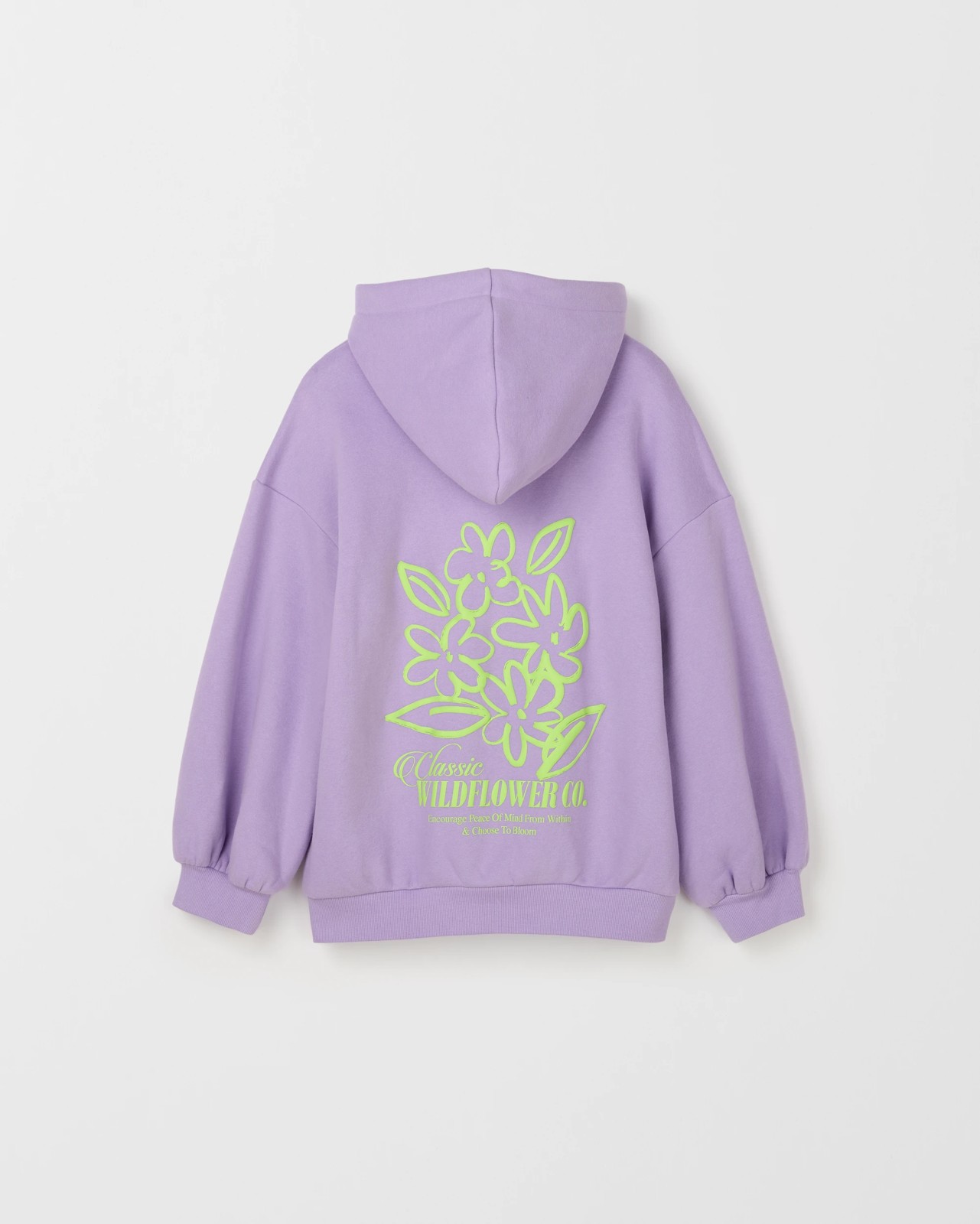 Australian Cotton Blend Oversized Fleece Hoodie - Flower Purple 3 of 3