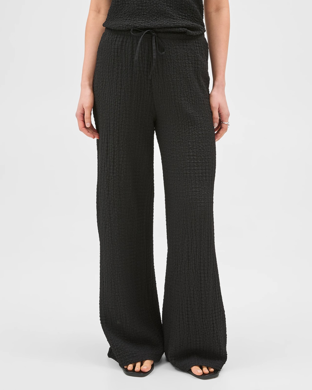 Lily Loves Textured Straight Leg Pants - Black 5 of 5