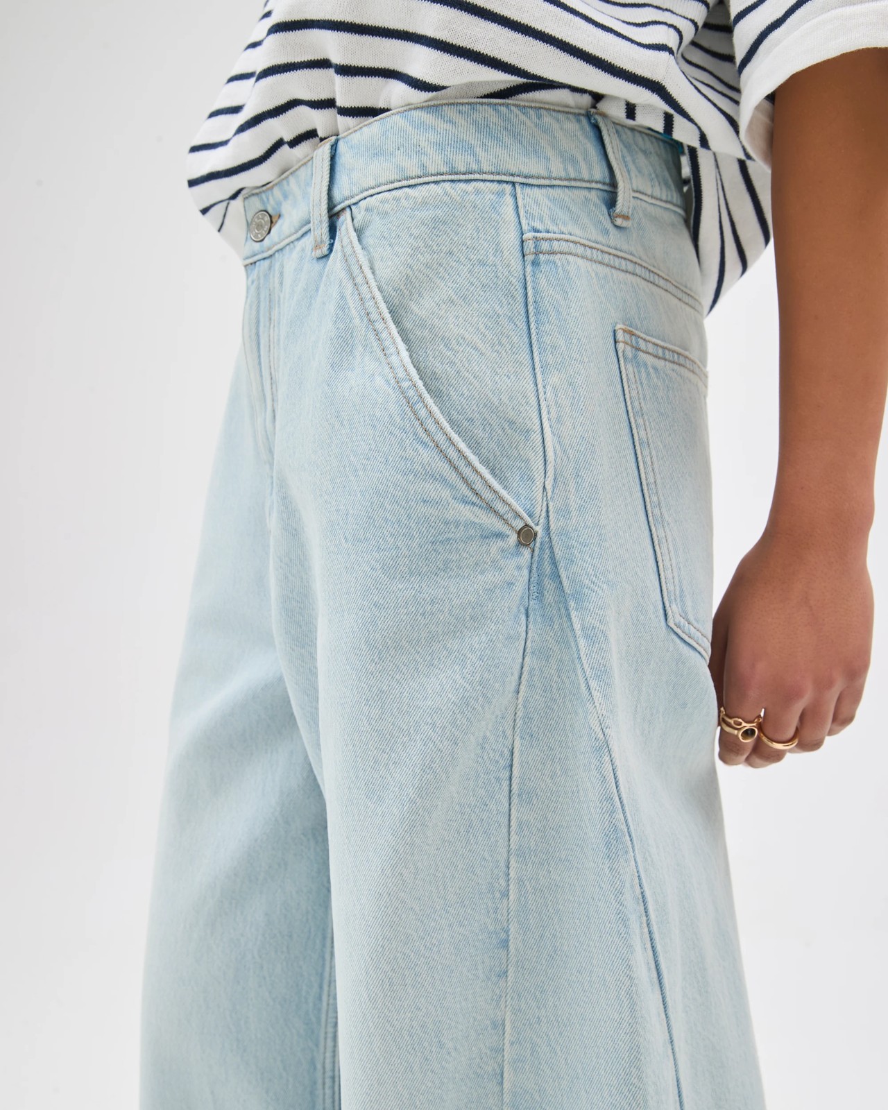 Barrel Leg Full Length Denim Jeans 5 of 6