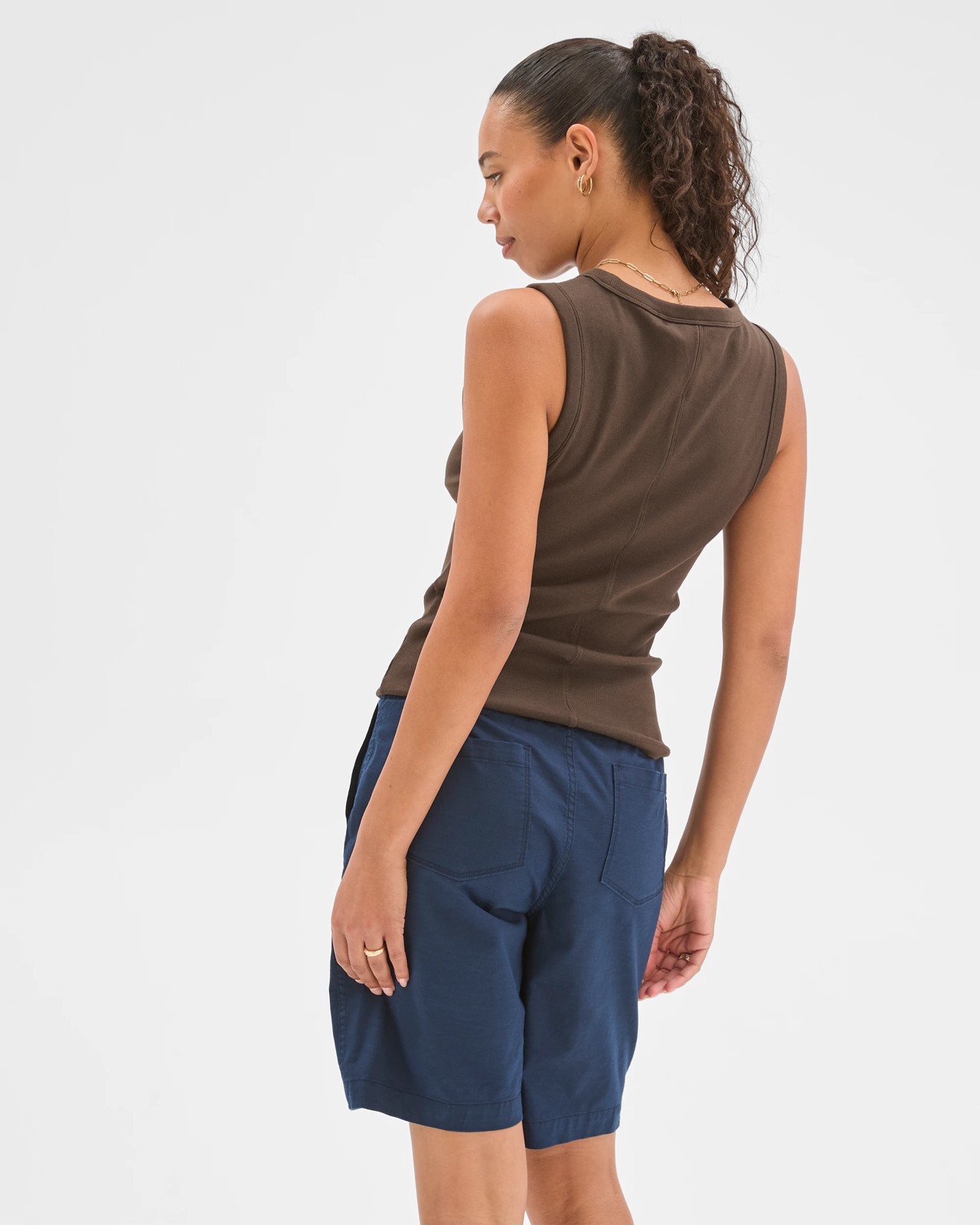 Rib Waist Shorts - Navy 6 of 6