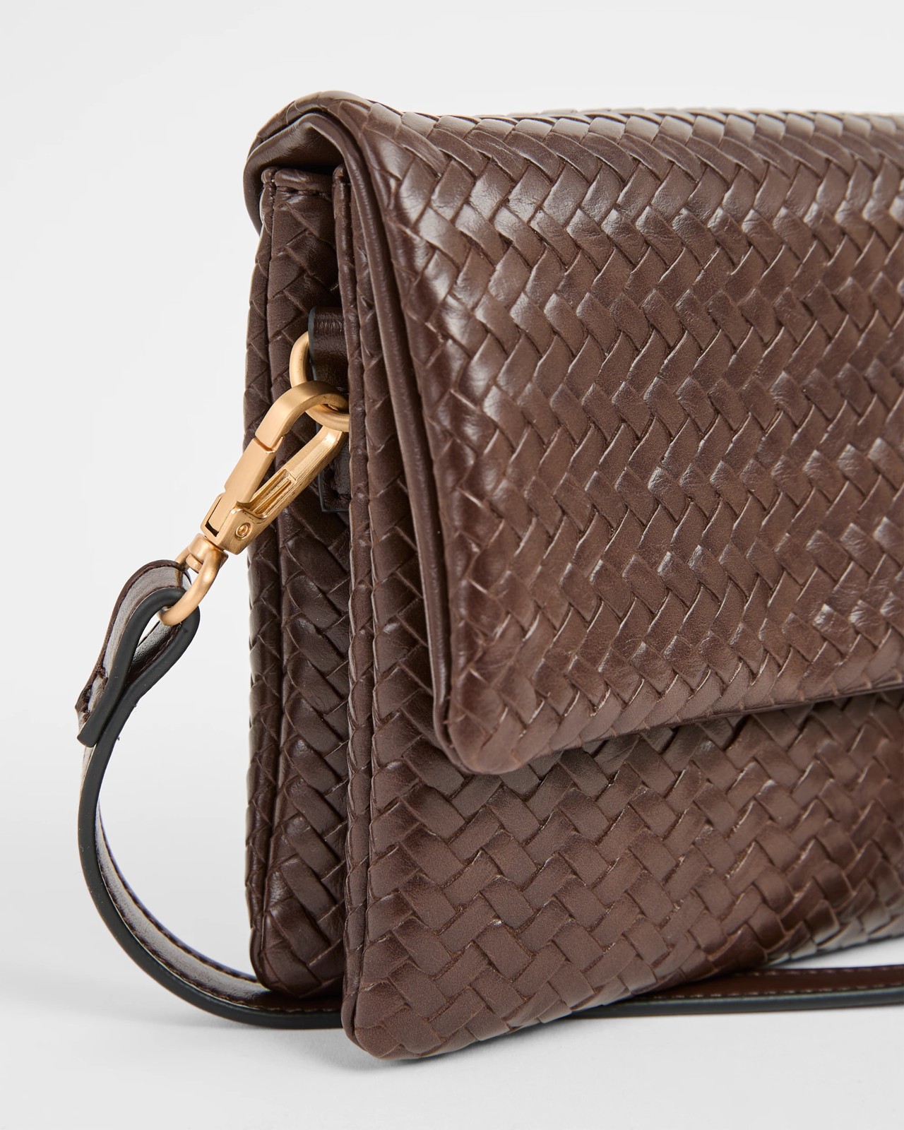 Embossed Weave Crossbody Bag - Chocolate 2 of 2