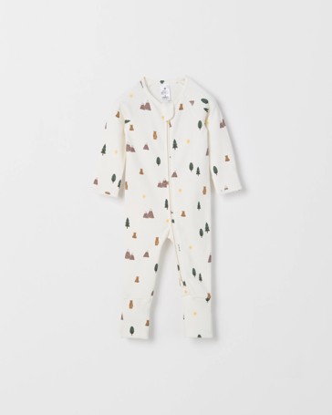 Baby Organic Cotton Zip Waffle Footless Coverall