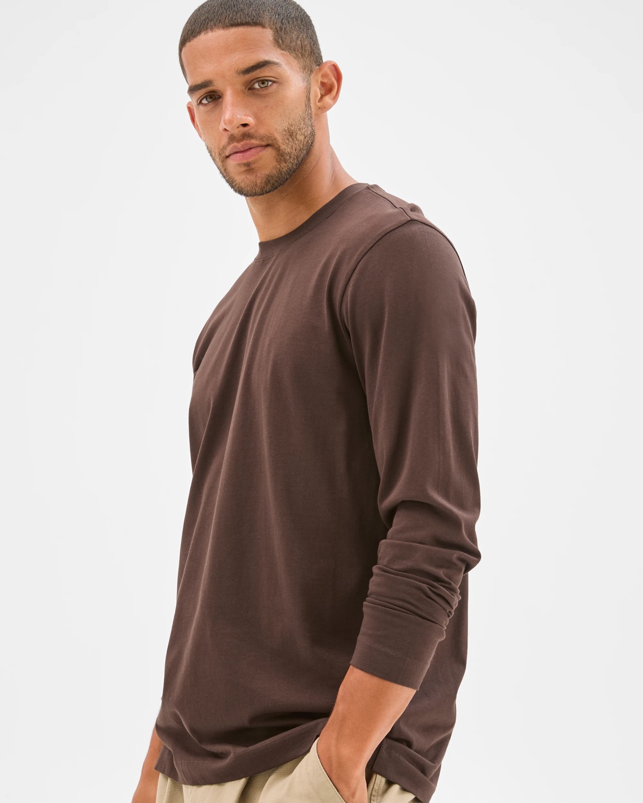 Australian Cotton Long Sleeve T-Shirt - Choc Torte 3 of 6