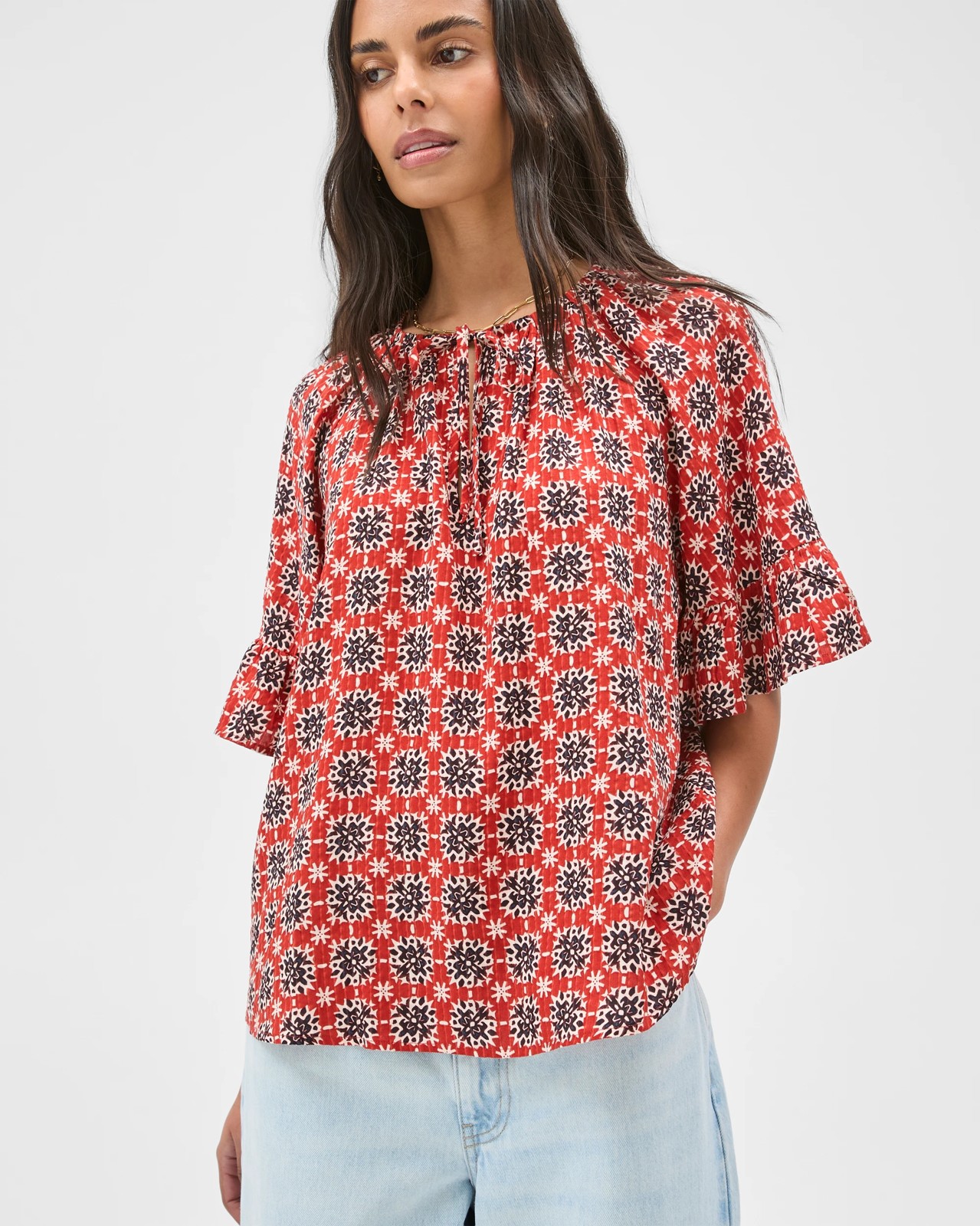 Short Frill Sleeve Blouse 3 of 6