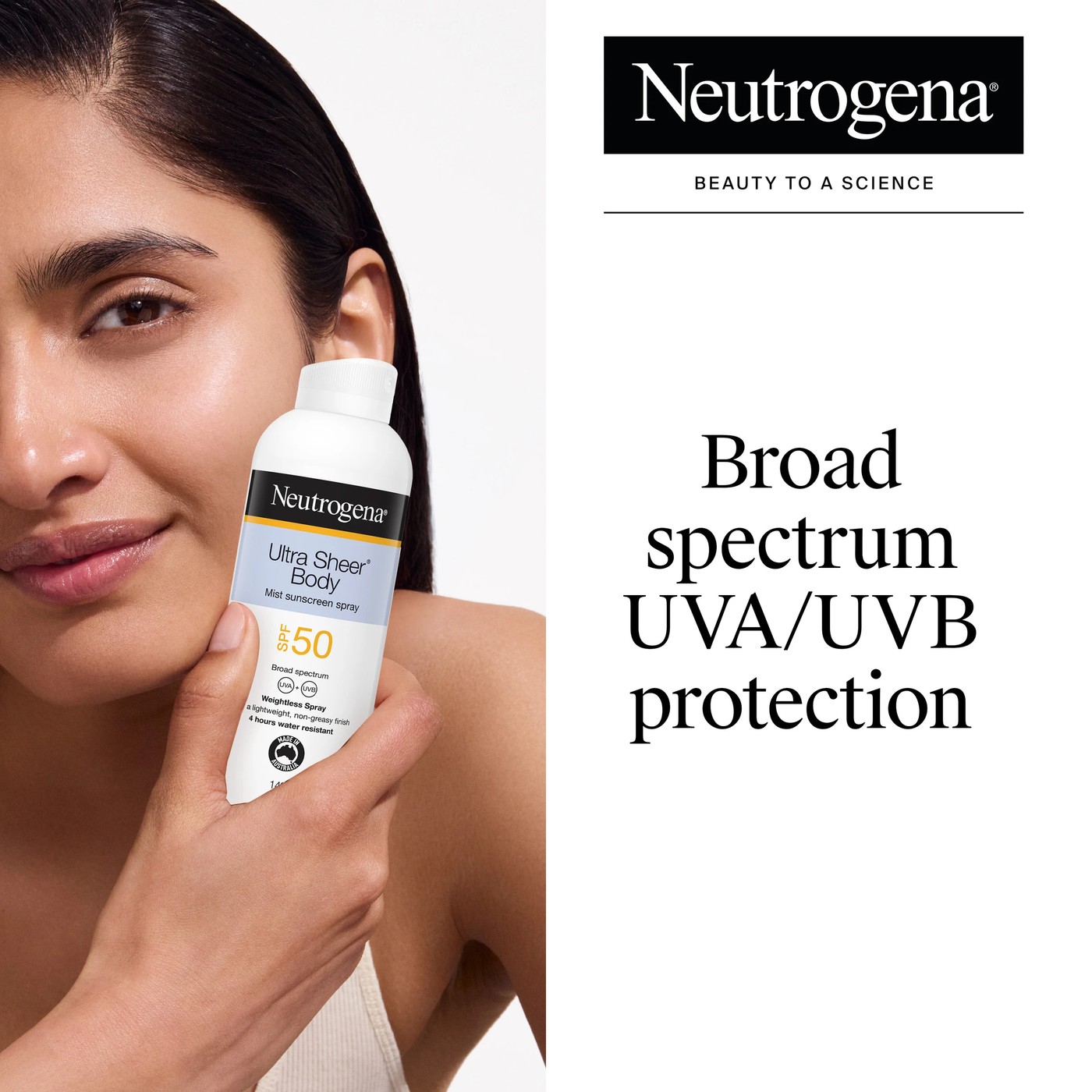 Neutrogena Ultra Sheer Body SPF 50 Mist Sunscreen Spray 140g 4 of 5
