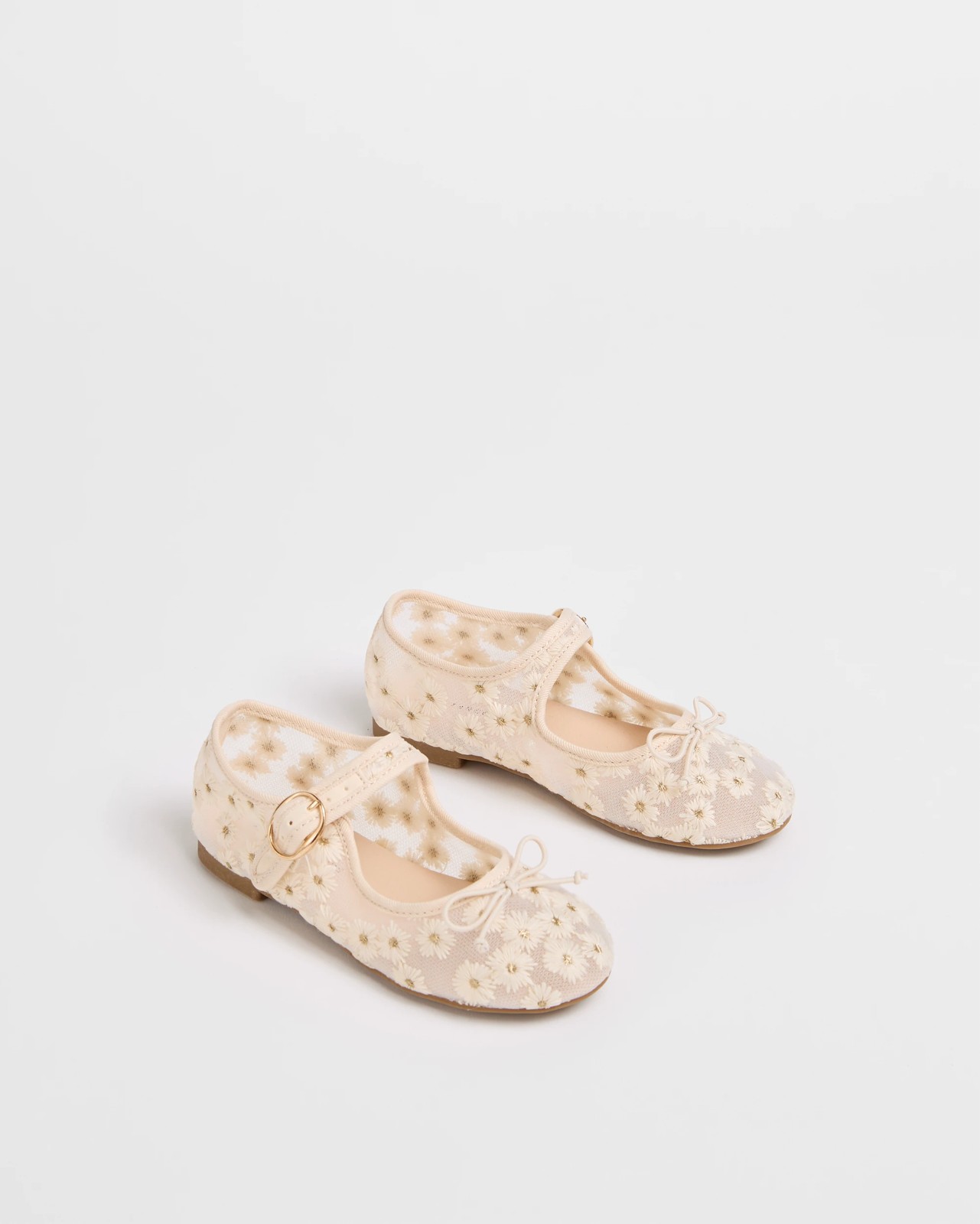 Floral Embroidery Ballet Flats - Cream 2 of 3