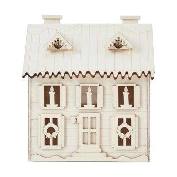 Craft Wood Blank LED Light Up Christmas House - Anko
