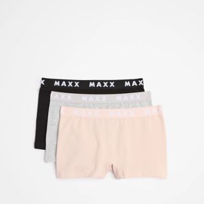 Girls Shortie 3 Pack - Maxx - Black/Grey Marle/Petal Pink product image