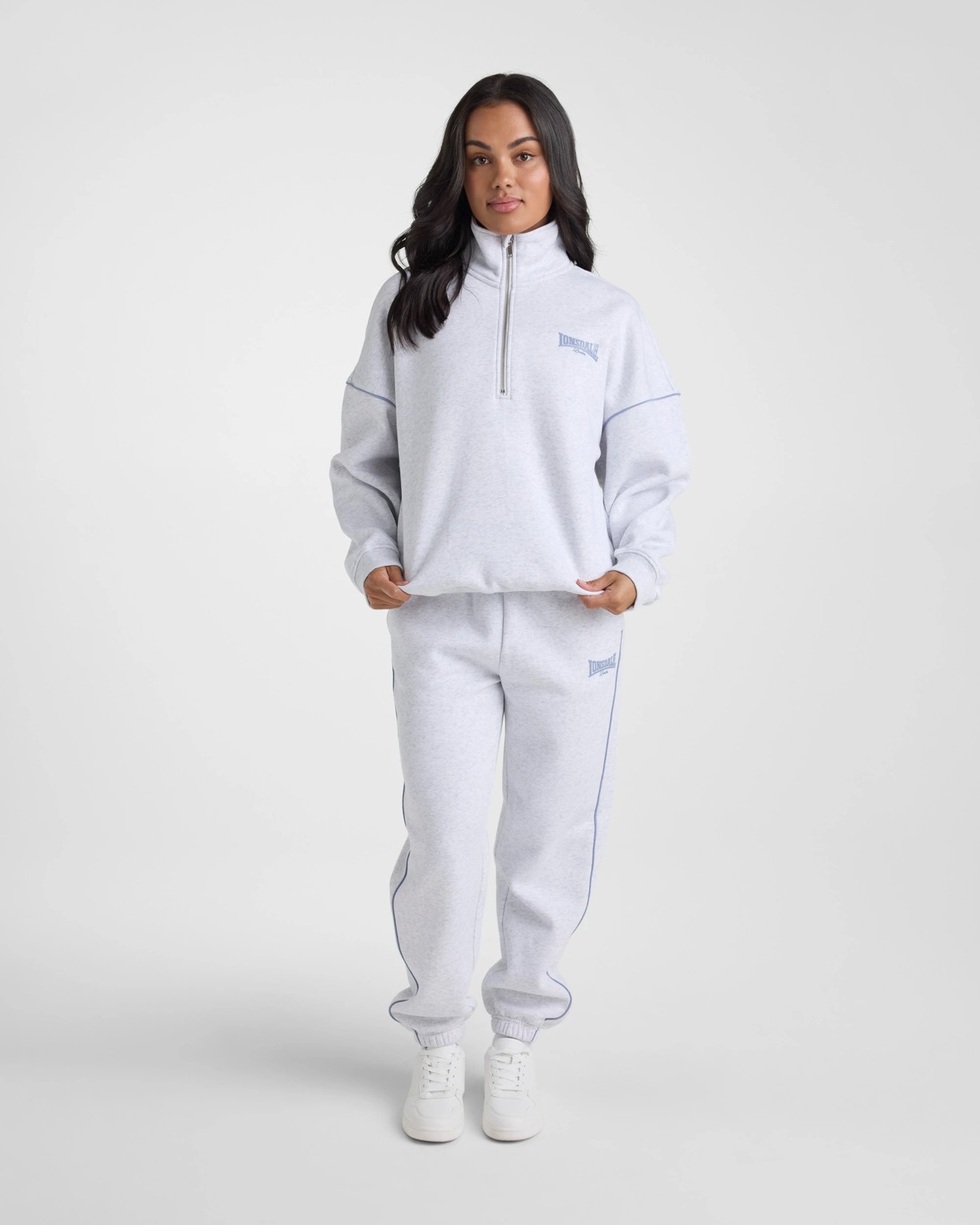 Lonsdale London 1/4 Zip Sweat‑White Marle 6 of 6