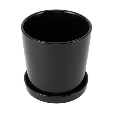 Pot with Saucer, Black - Anko