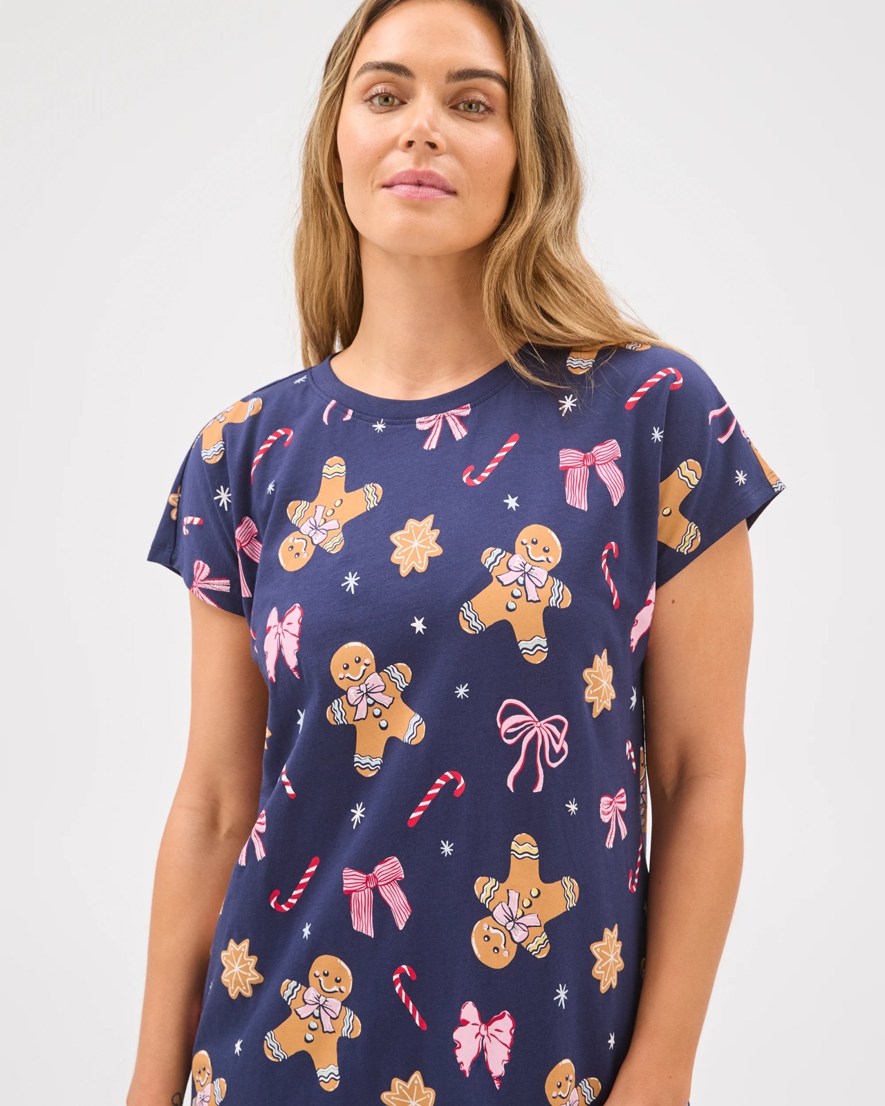 Christmas Gingerbread Print T-Shirt Nightie 2 of 5