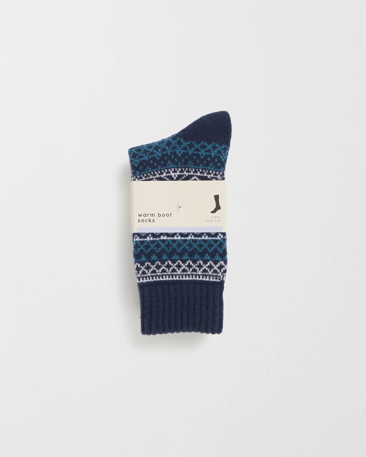Extra Warm Crew Nordic Boot Socks - Navy 3 of 3