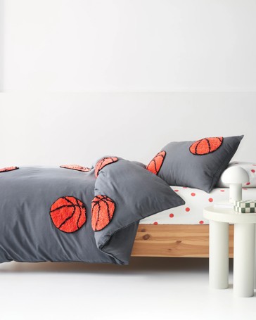 Bronny Textured Cotton Basketball Quilt Cover Set