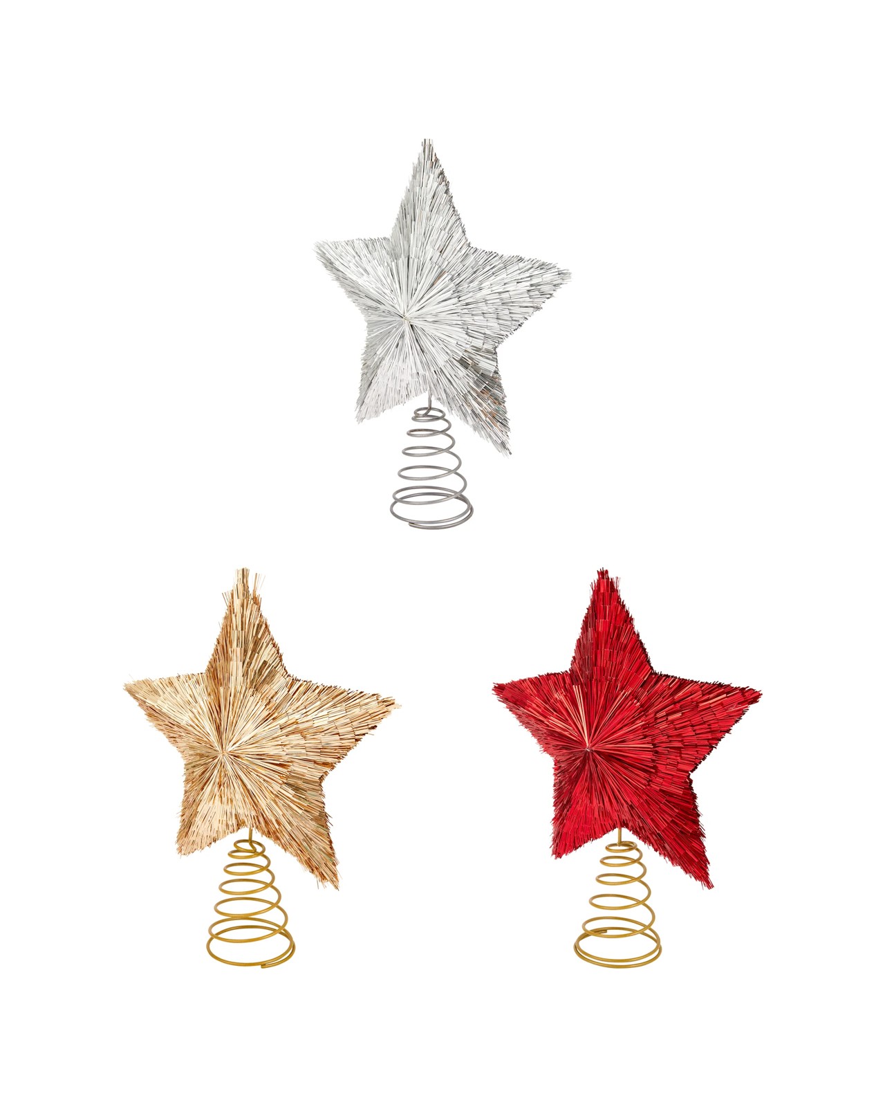 Anko Tinsel Star Tree Topper - Assorted 3 of 5