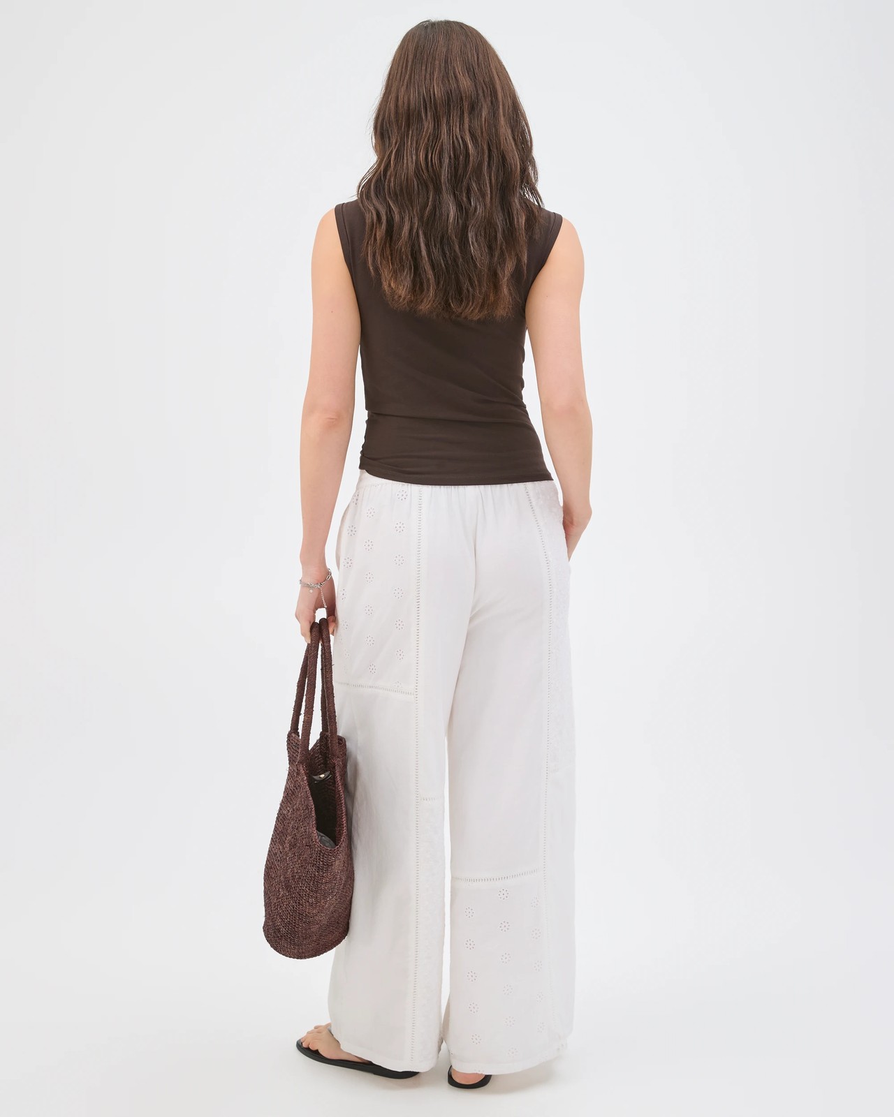 Lily Loves Cotton Embroidered Patch Detail Pants 6 of 6