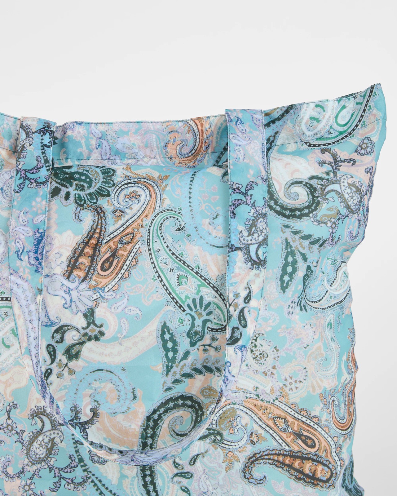 Fold Up Shopper Tote Bag - Navy Paisley 2 of 3