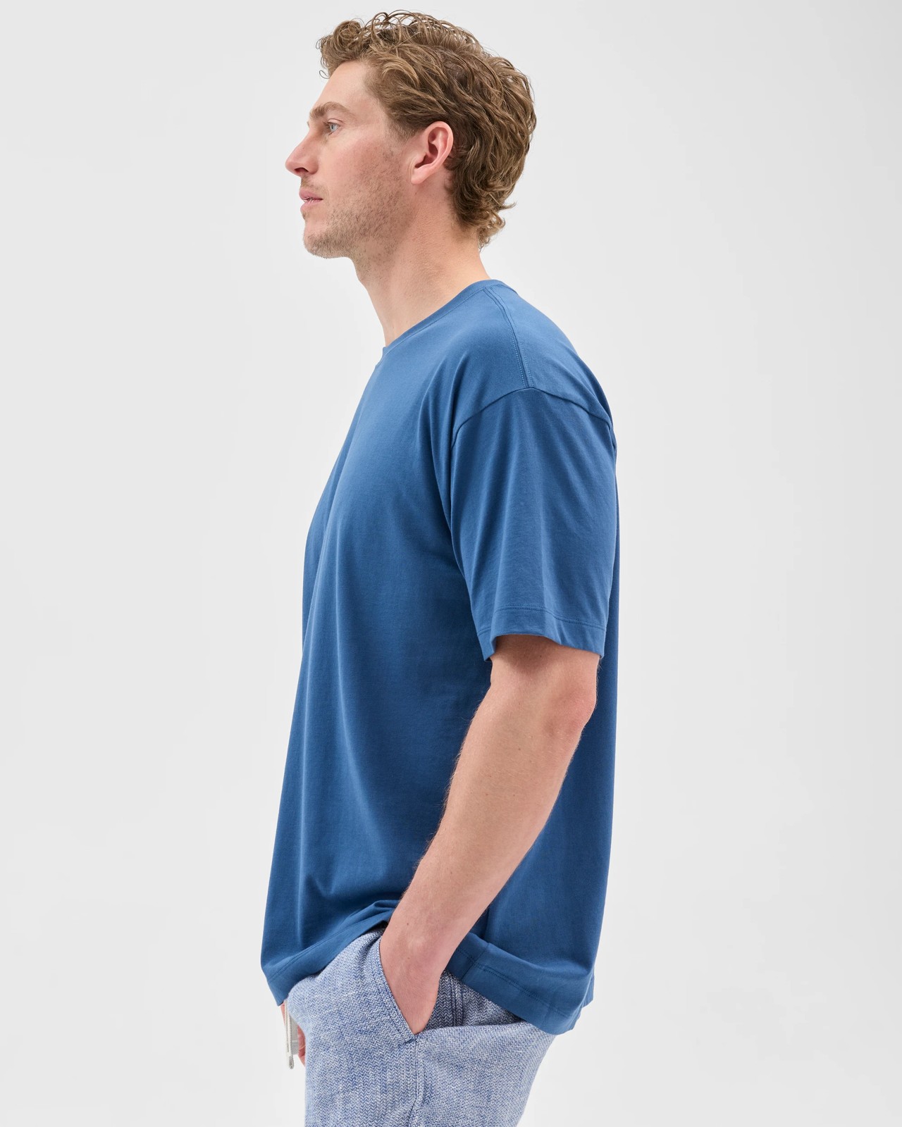 Australian Cotton Relaxed T-Shirt - Dark Blue 4 of 5
