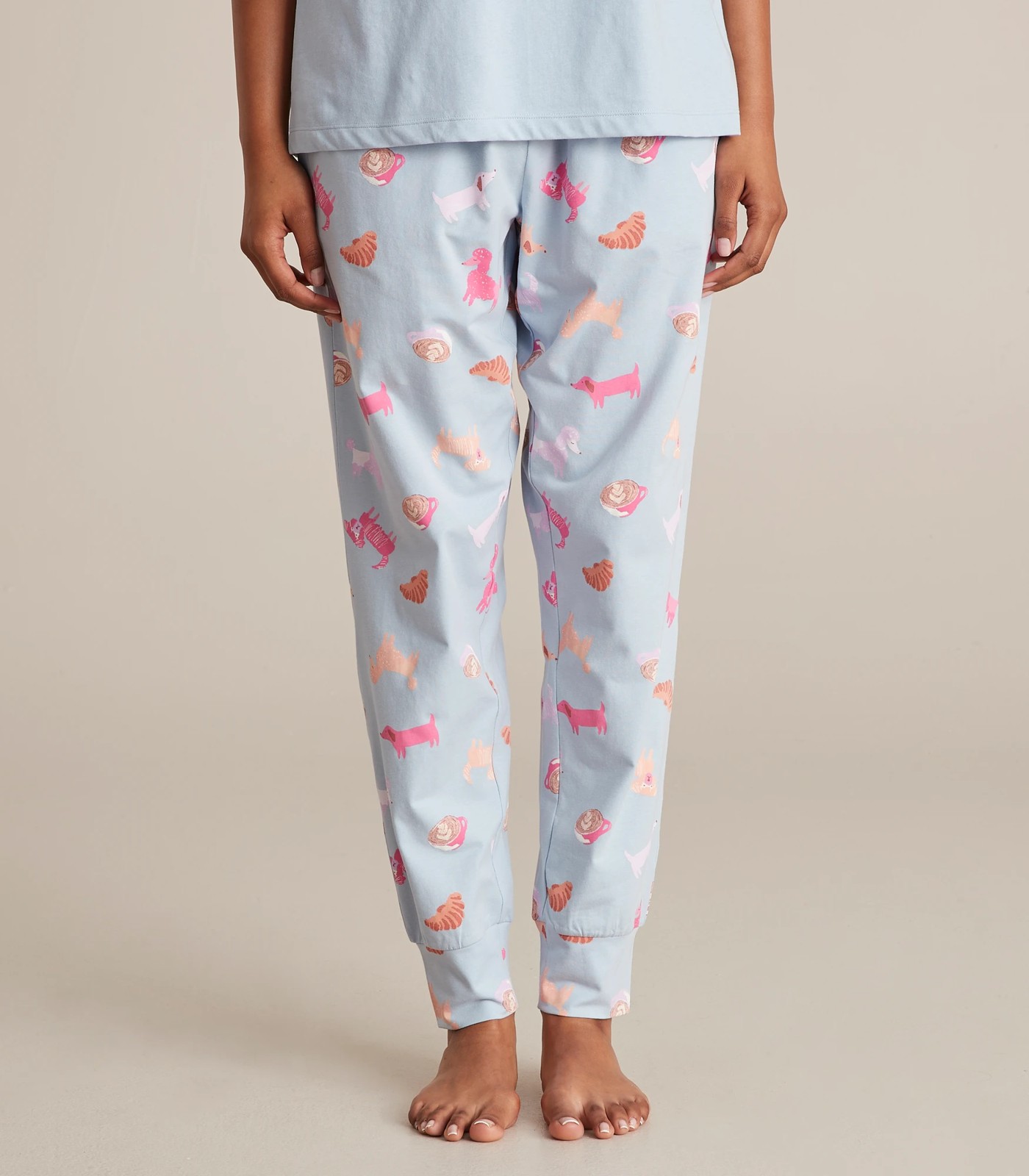 Sleep Jogger Pants - Blue Breakfast Dogs