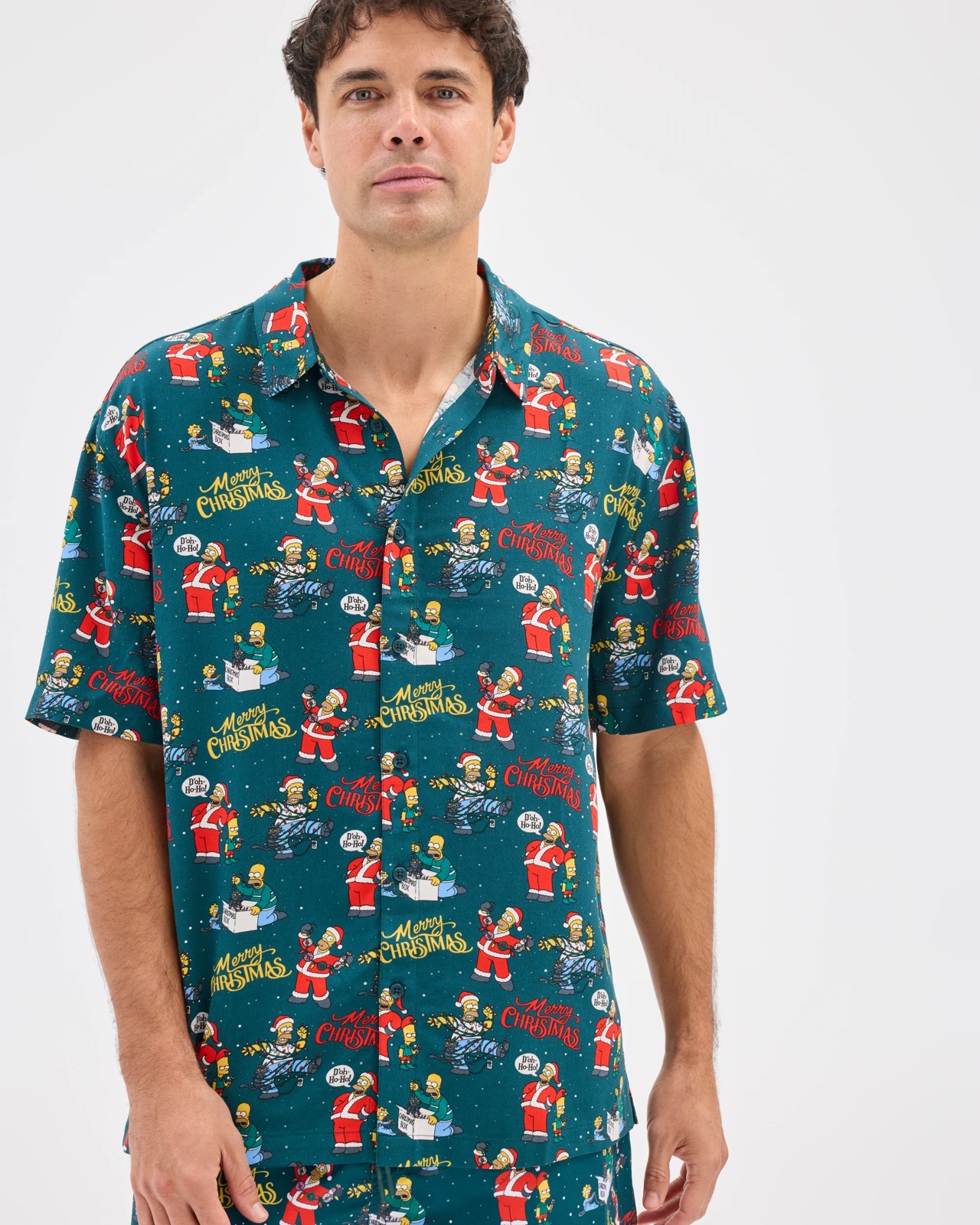 Licensed Simpsons Christmas Short Sleeve Shirt 2 of 5
