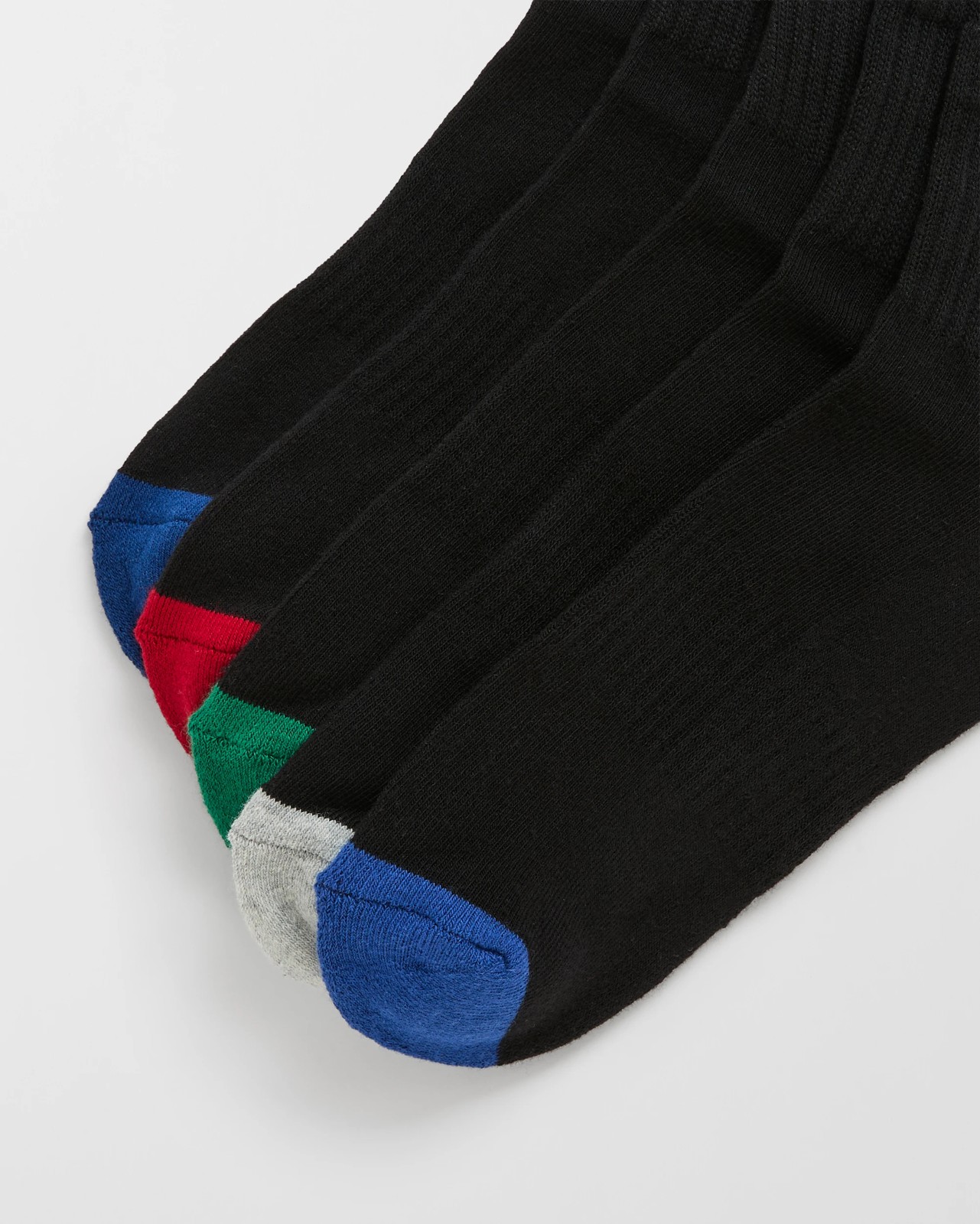 Maxx Australian Cotton Blend 5 Pack Quarter Crew Socks - Black Colour Blocking 2 of 3