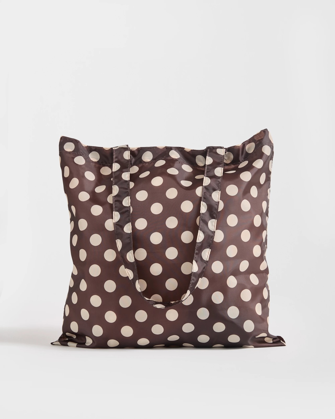 Fold Up Shopper Tote Bag - Choc Polka Dots 3 of 3