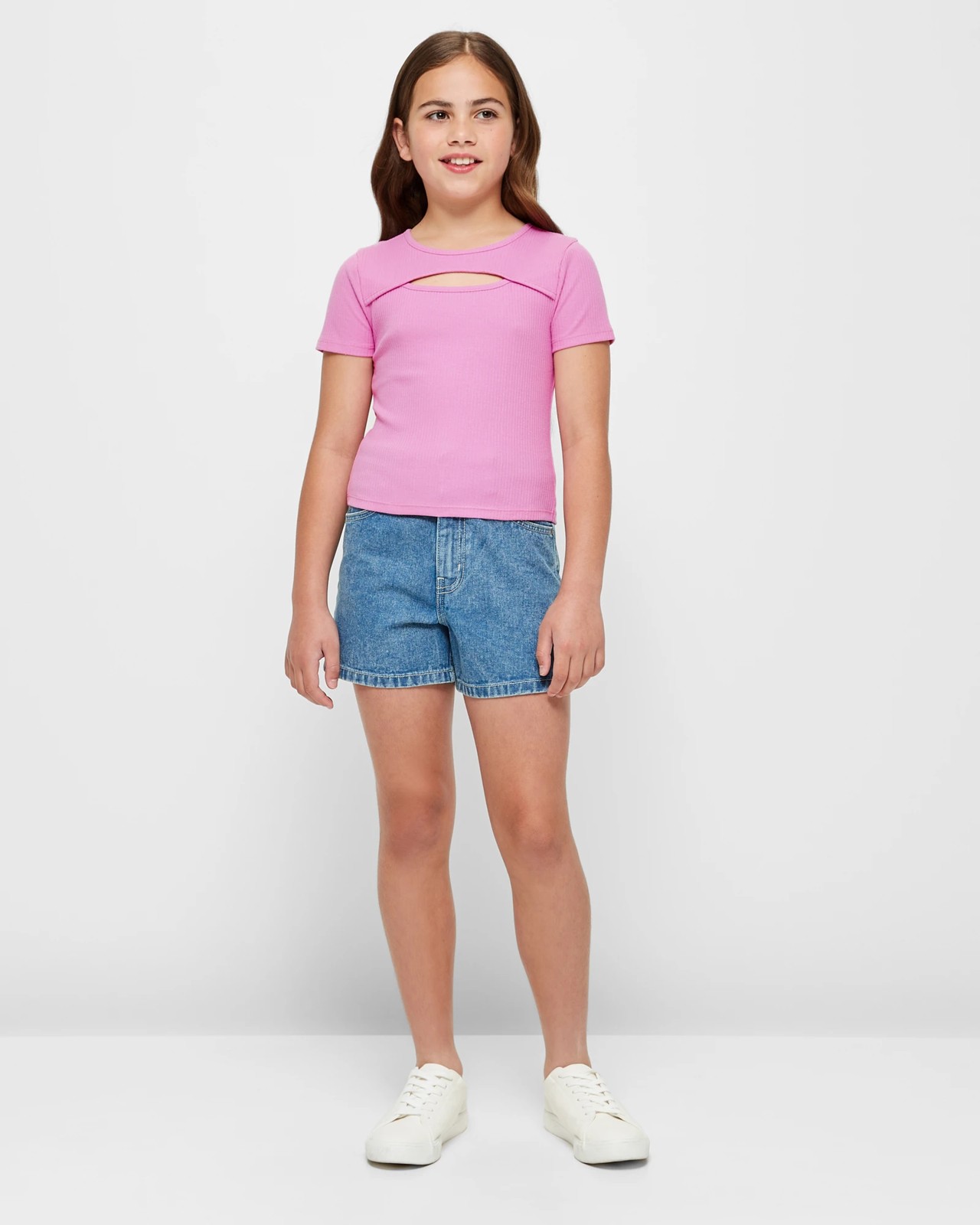 Rib Knit Cut Out T-shirt | Target Australia