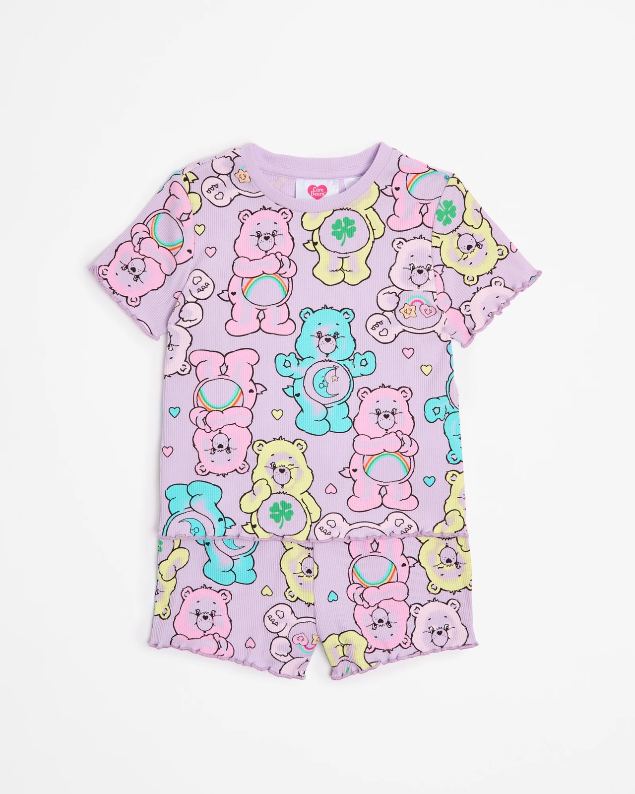 Care Bears Cotton Rib Pyjama Set - Purple 4 of 6