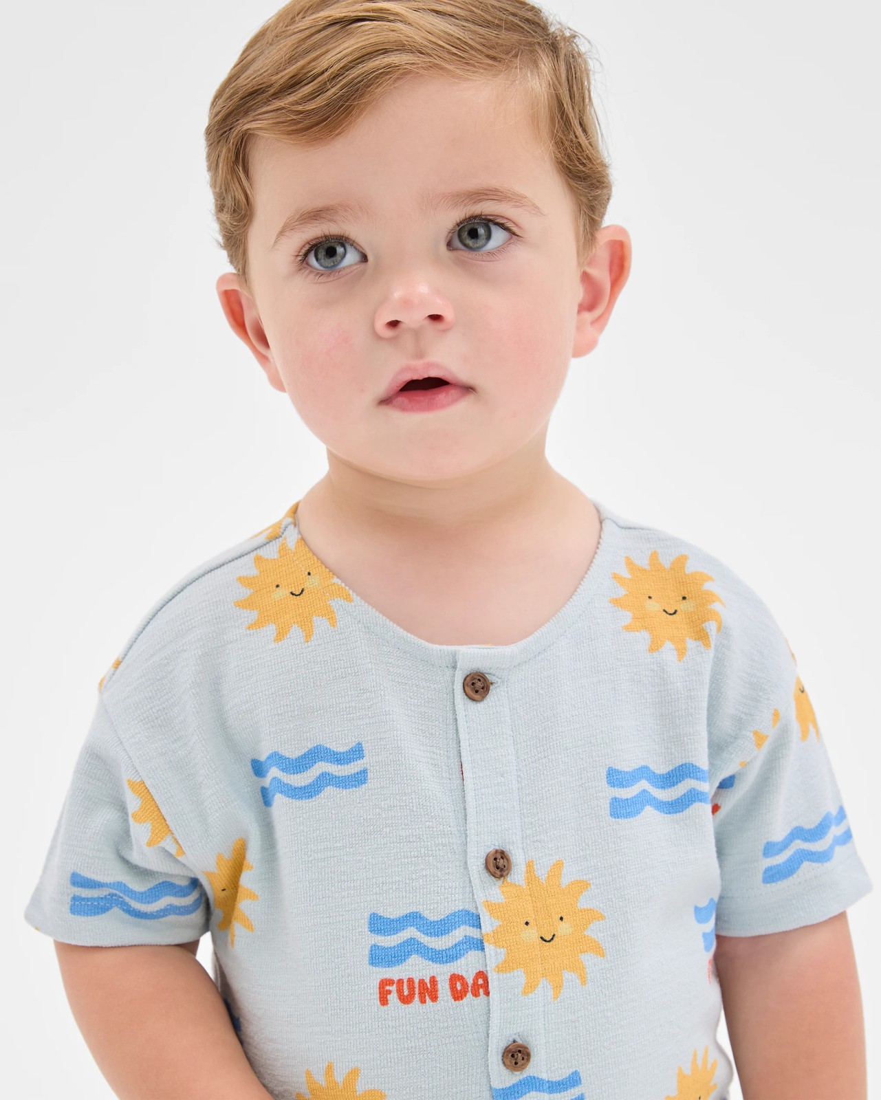 Baby Organic Cotton Romper - Blue 3 of 6