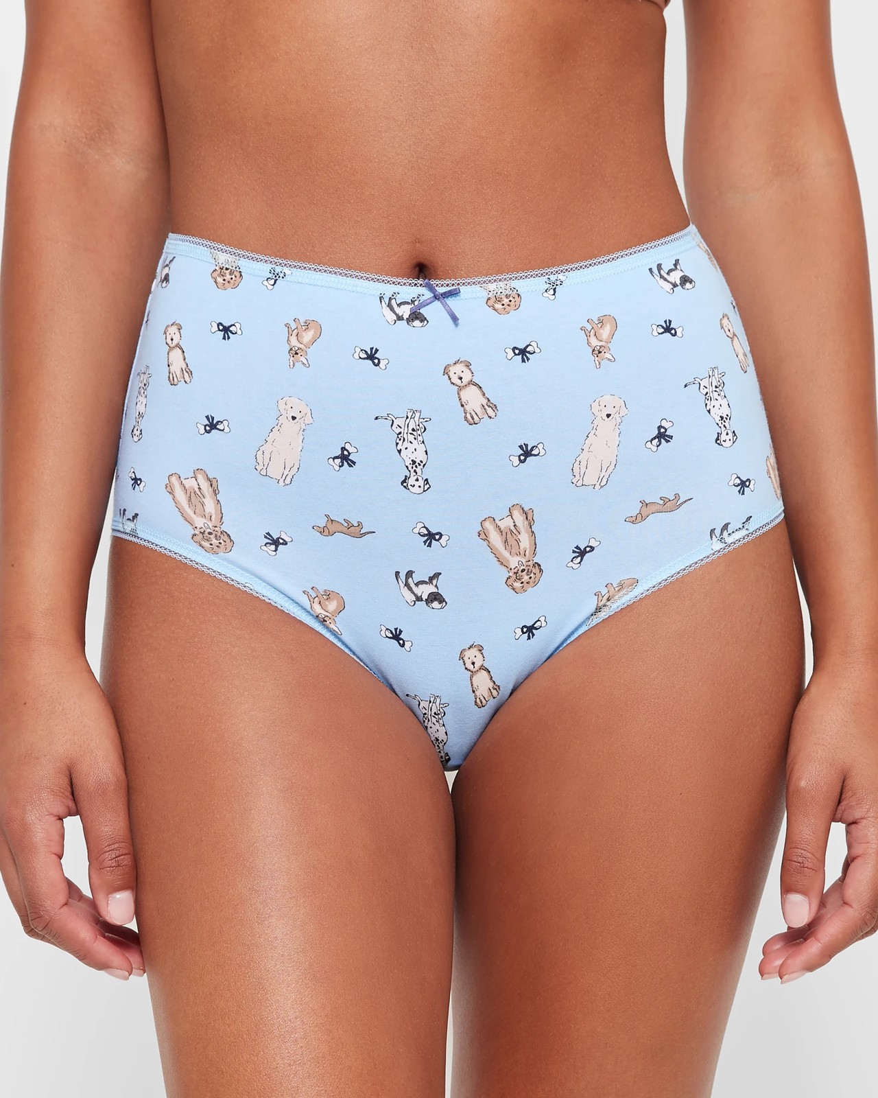 Cotton underwear brief with dog print