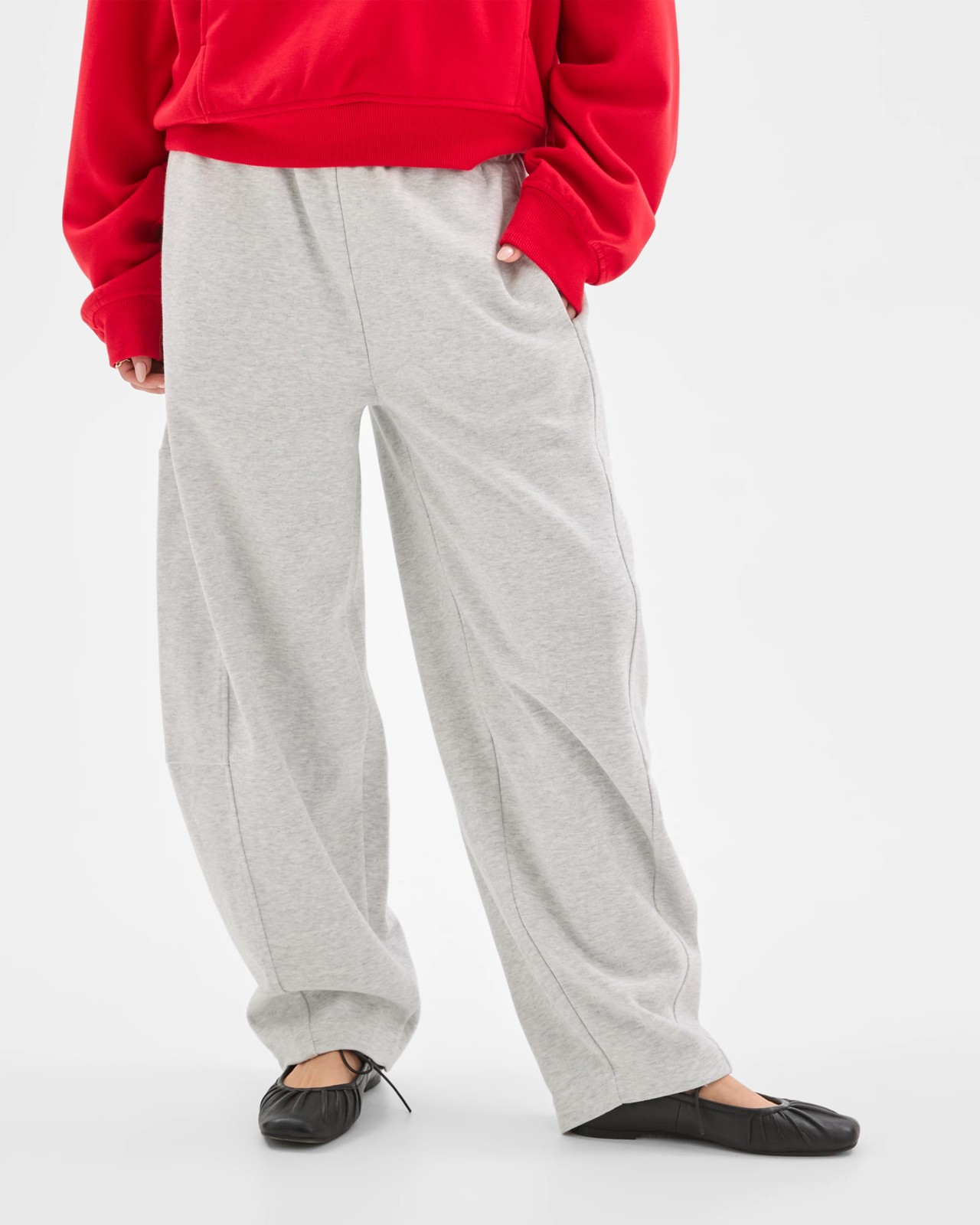 Lily Loves Balloon Curved Leg Trackpants - Silver Marle 5 of 5