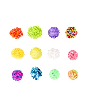 12 Pack Cat Toy Balls - Anko