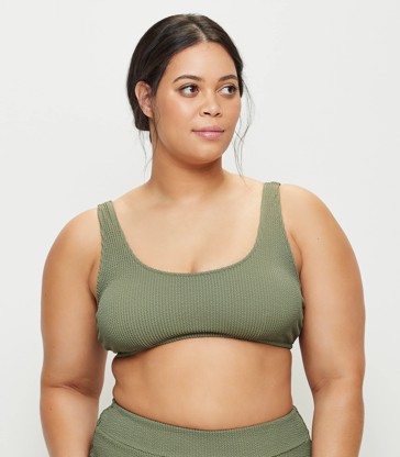 Crinkle Scoop Swim Bikini Top
