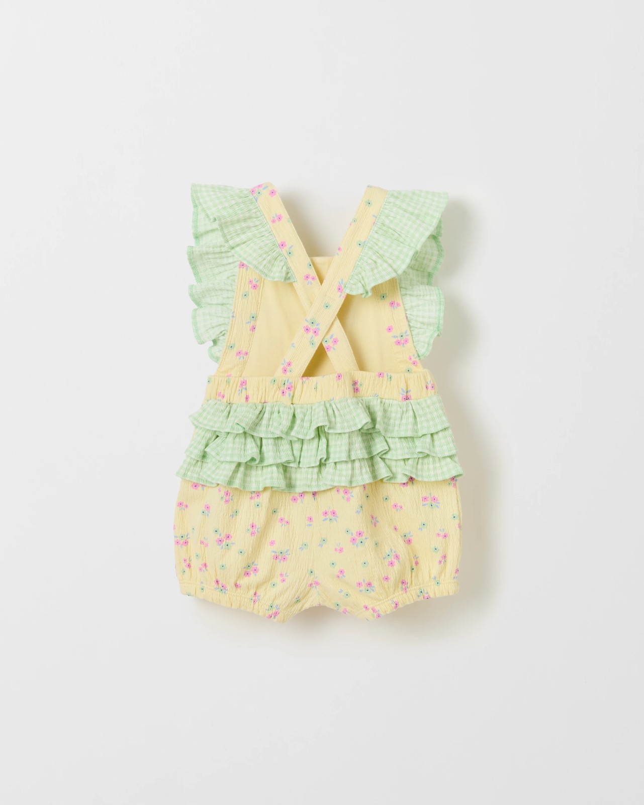 Baby Organic Cotton Rich Knit Sunsuit - Floral Sunlight Yellow 6 of 6