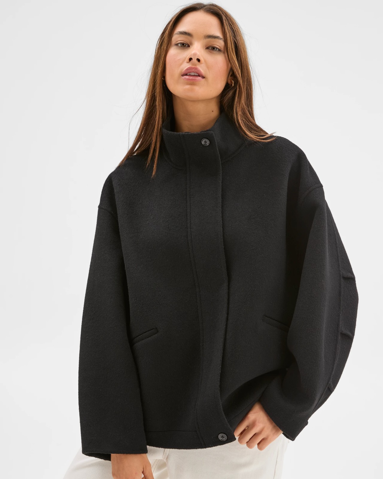 Lily Loves High Neck Double Faced Bomber Jacket 3 of 6