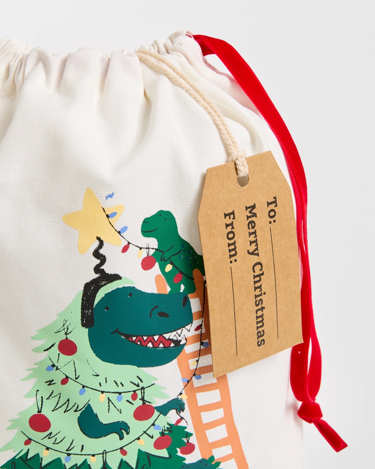Cotton Tree Rex Christmas Drawstring Bag 3 of 4