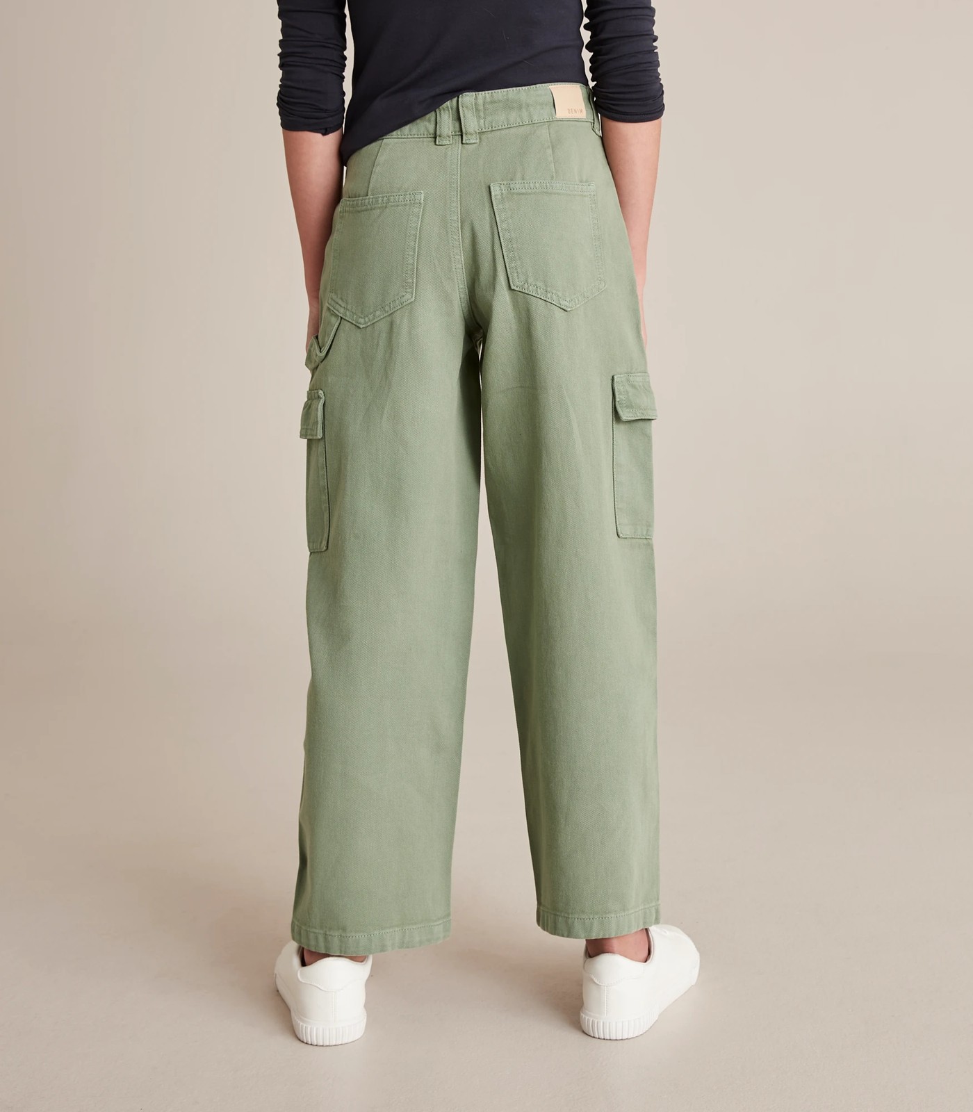 【WONDER WONDER】Wooden Washing Cargo Front Silt Denim L SK Alltin vintage yellow washing pocket cargo fringe denim long