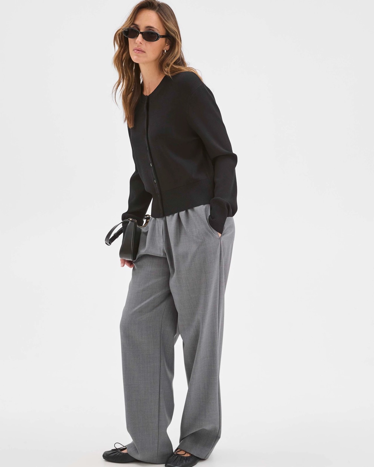 Preview Crepe Knit Core Cardigan - Black 3 of 6