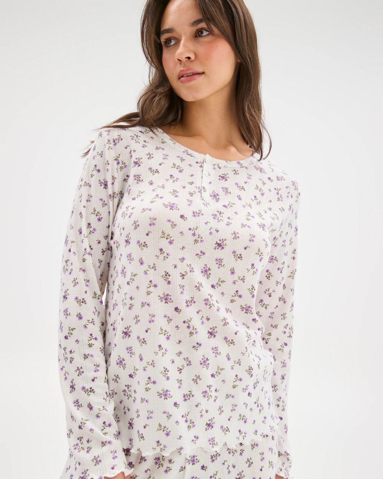 Pointelle Henley Top 2 of 6