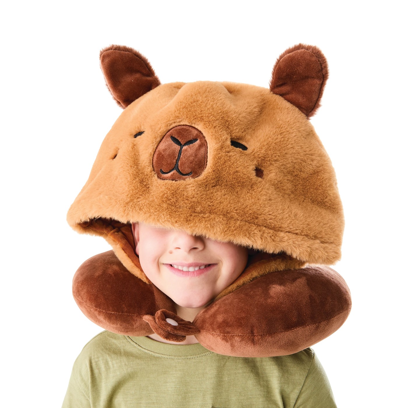 Anko Hooded Travel Pillow - Capybara 2 of 5