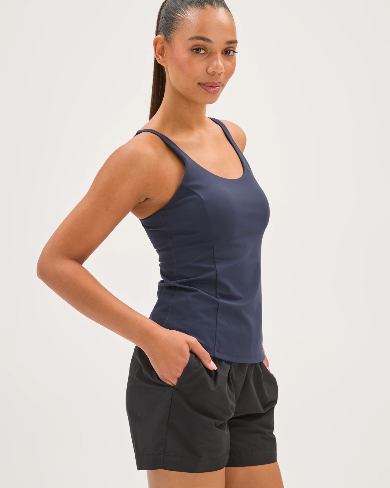 Active Running Inbuilt Support Tank Top - Navy 6 of 6