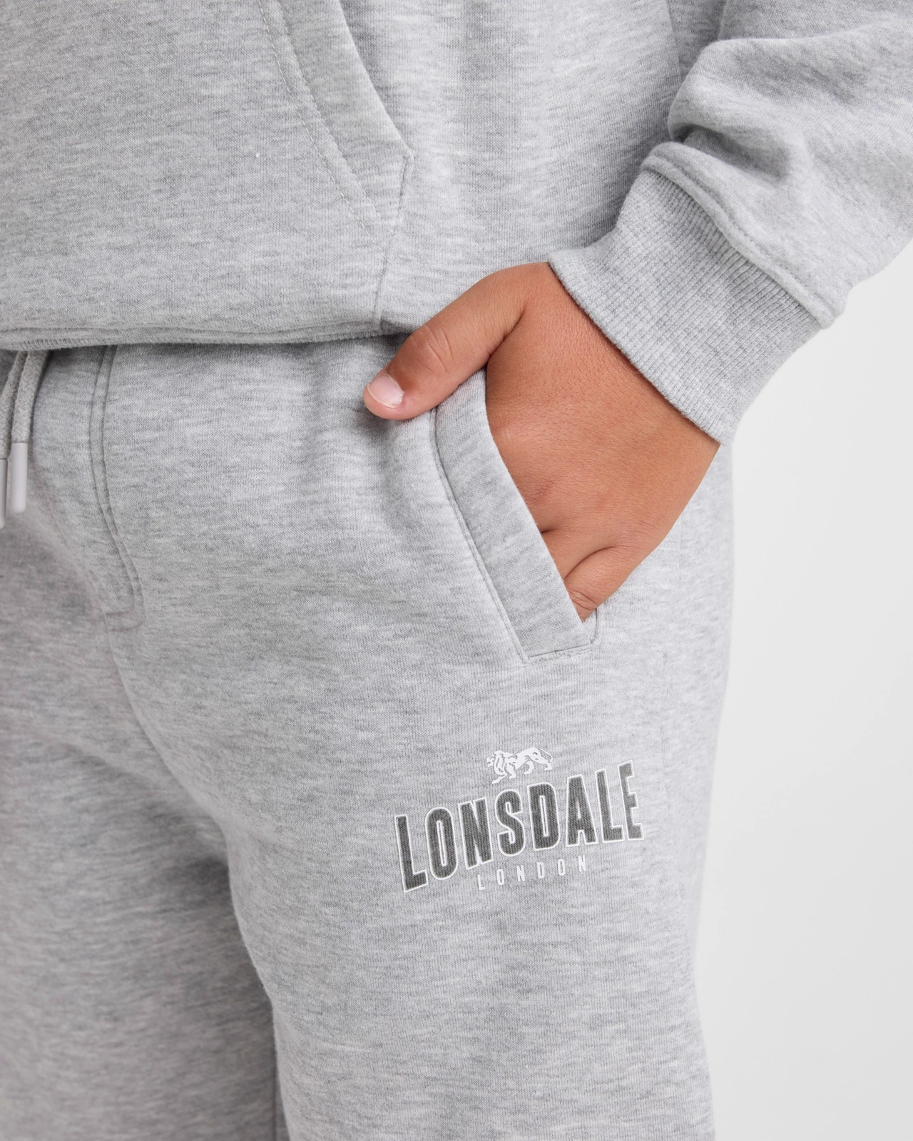 Lonsdale London Boys Retro Sport Trackpants - Grey Marle 3 of 5