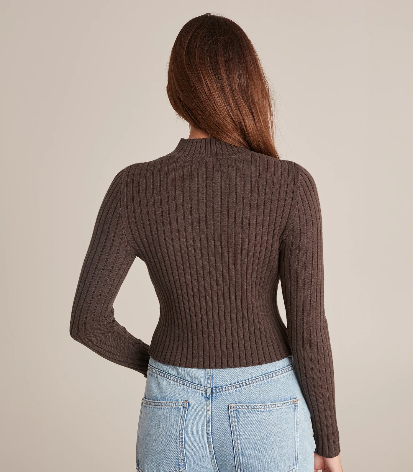 Stax. Brown Ribbed Crop Top S - Reluv Clothing Australia