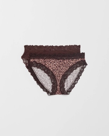 Modal and Lace 2 Pack Bikini Briefs