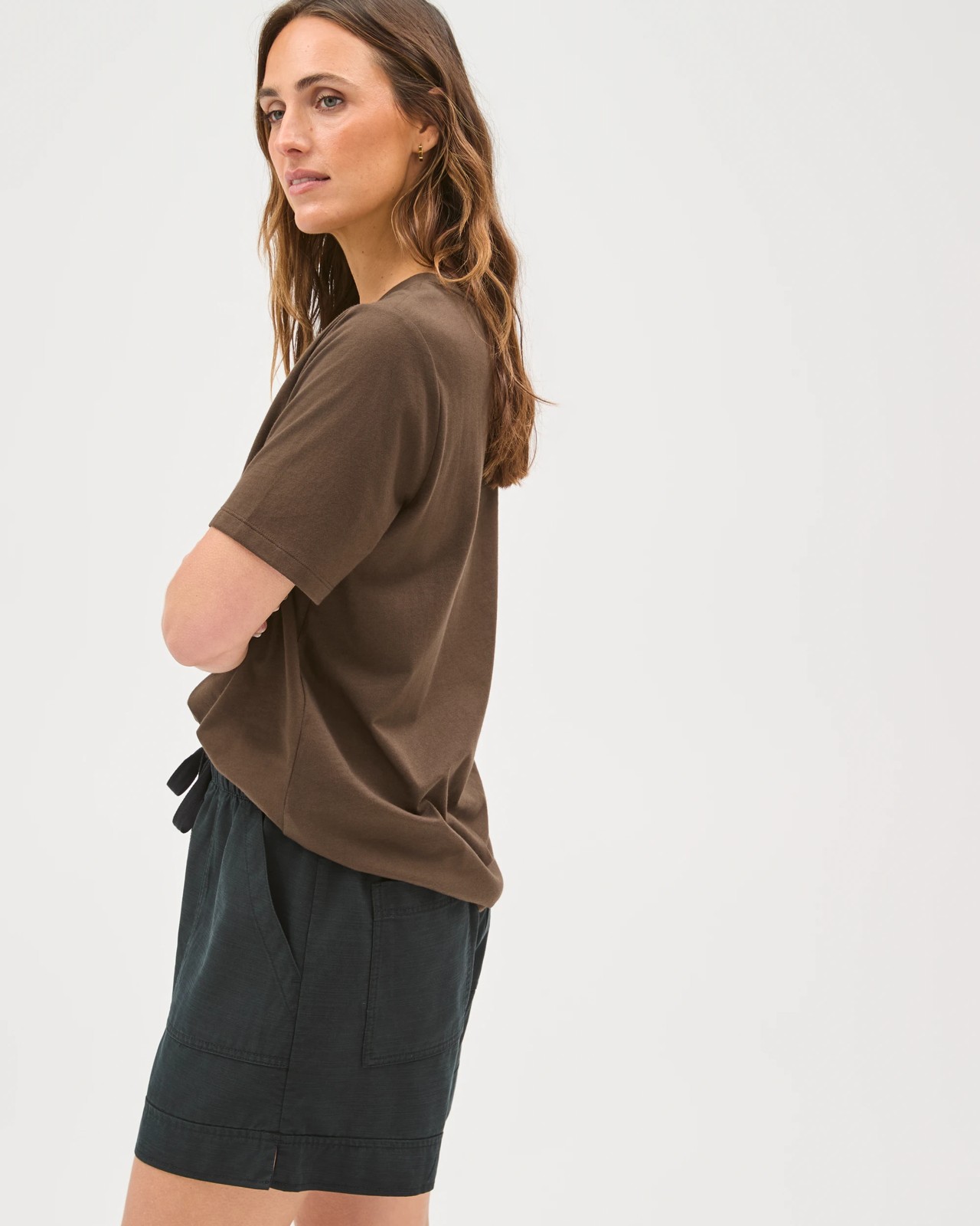 Slub Seam Detail Shorts - Black 4 of 6