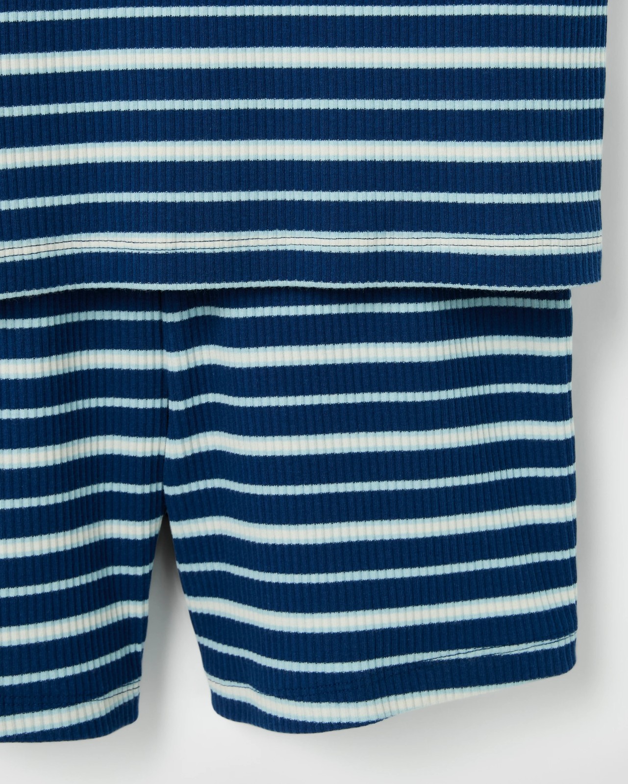 Organic Cotton Older Boys Oversized Rib Knit Pyjama Set - Multi Stripe 3 of 4