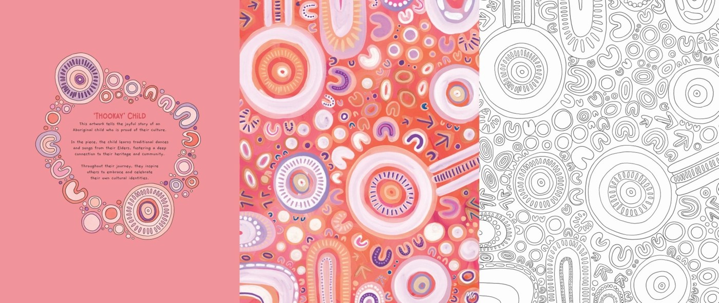 Colour-Your-Own Dreaming Spirit Aboriginal Art Gallery by Merindah-Gunya - Book 2 of 2